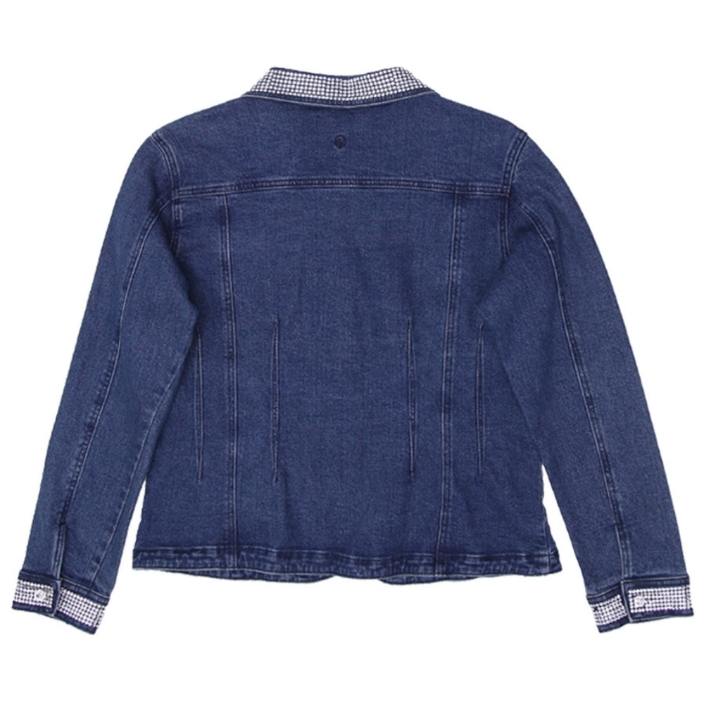 Christine Alexander Women's Dark Blue Embellished Jean Jacket SIZE XL - Picture 3 of 3